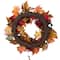 22" Orange & Burgundy Fall Harvest Artificial Floral & Pinecone Wreath